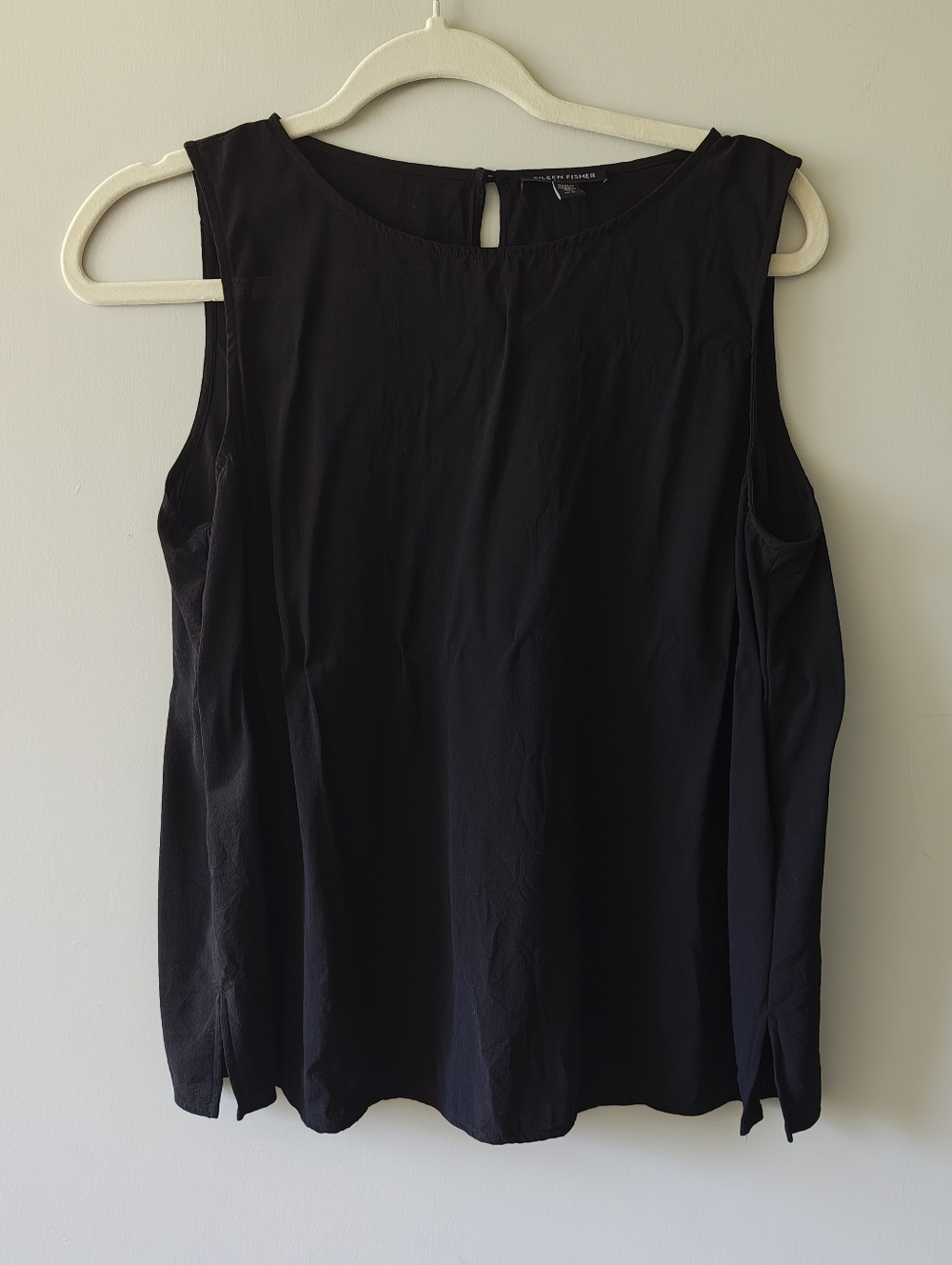 Eileen Fisher 100% Silk Black Sleeveless top